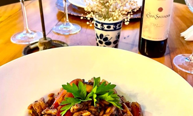 Risoto de Fillet Mignon com Pinhão, da Flor de Zucca Restaurante, de Gonçalves (MG)