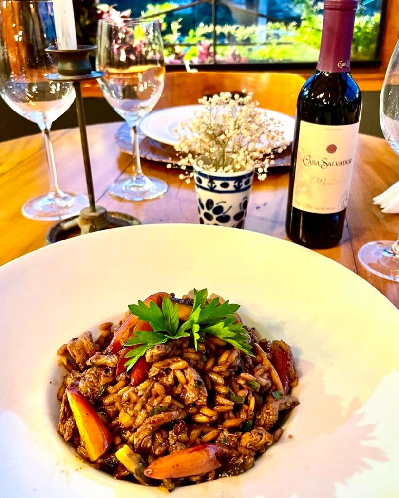 Risoto de Fillet Mignon com Pinhão, da Flor de Zucca Restaurante, de Gonçalves (MG)